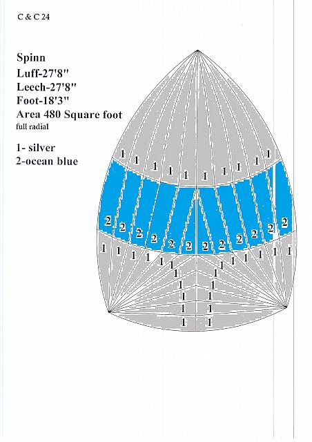 C&C 24 spinnaker full radial cut Design Colour