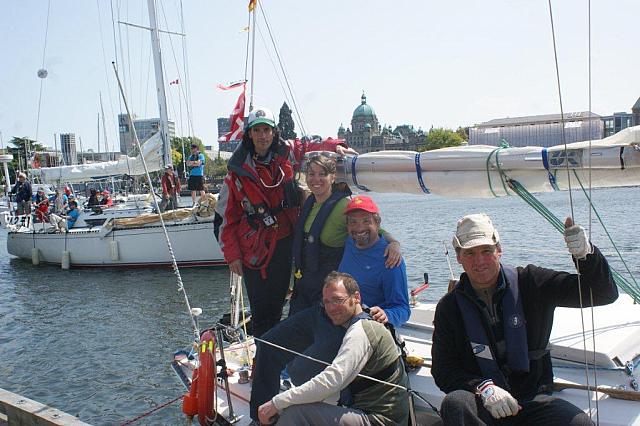 Swiftsure crew at inspection Dock Pascal Katies and Roger