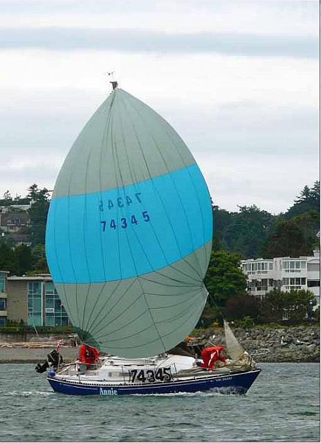 Spinnaker on a beam 2