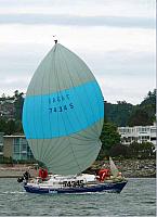 Spinnaker on a beam 2